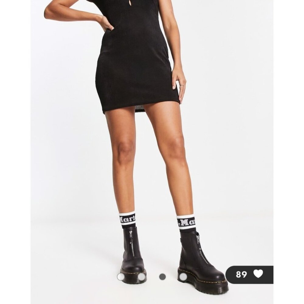 Dr Martens Jetta Quad Zip Platform Boots Black Smooth Leather